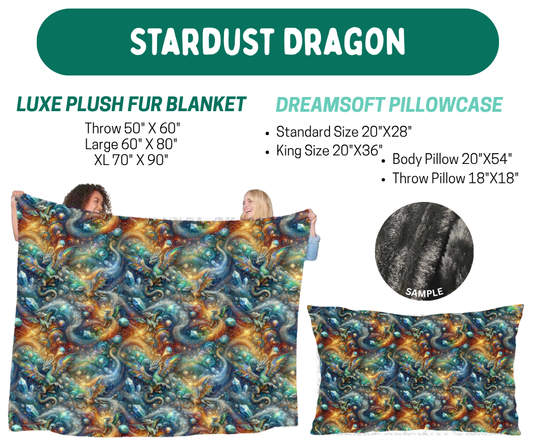 Preorder! Closes 10/12. ETA Jan. Stardust Dragon Plush Fur Blanket and/or DreamSoft Pillowcase
