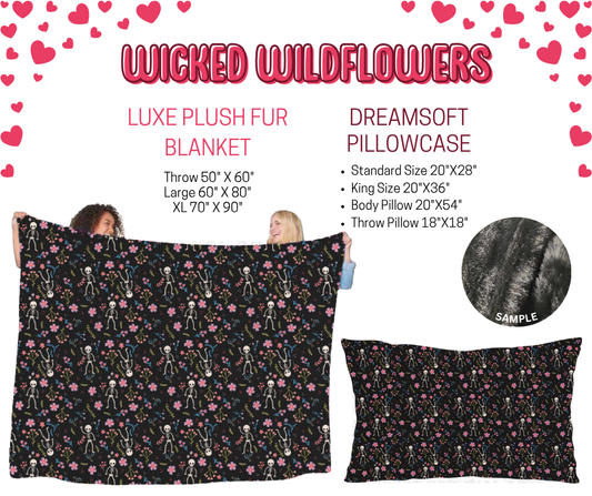 Preorder! Closes 11/17. ETA Jan. Wicked Wildflowers Luxe Plush Fur Blanket and/or DreamSoft Pillowcase