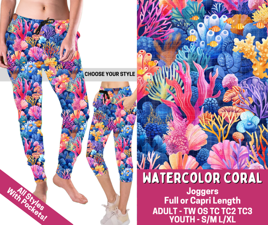 Preorder! Closes 3/2. ETA June. Watercolor Coral Combo Jogger Lengths