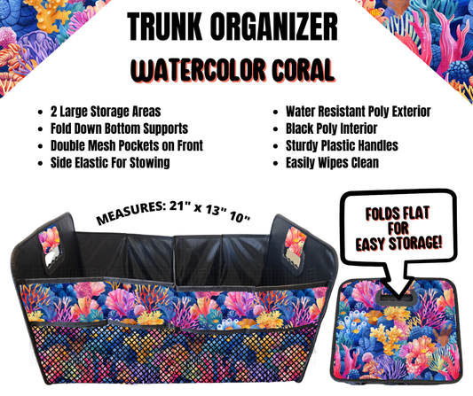 Preorder! Closes 4/2. ETA June. Watercolor Coral Trunk Organizer