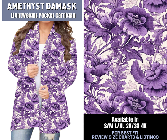 Preorder! Closes 1/8. ETA March. Amethyst Damask Pocket Cardigan