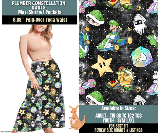 Preorder! Closes 10/2. ETA Dec. Plumber Constellations Karts Maxi Skirt