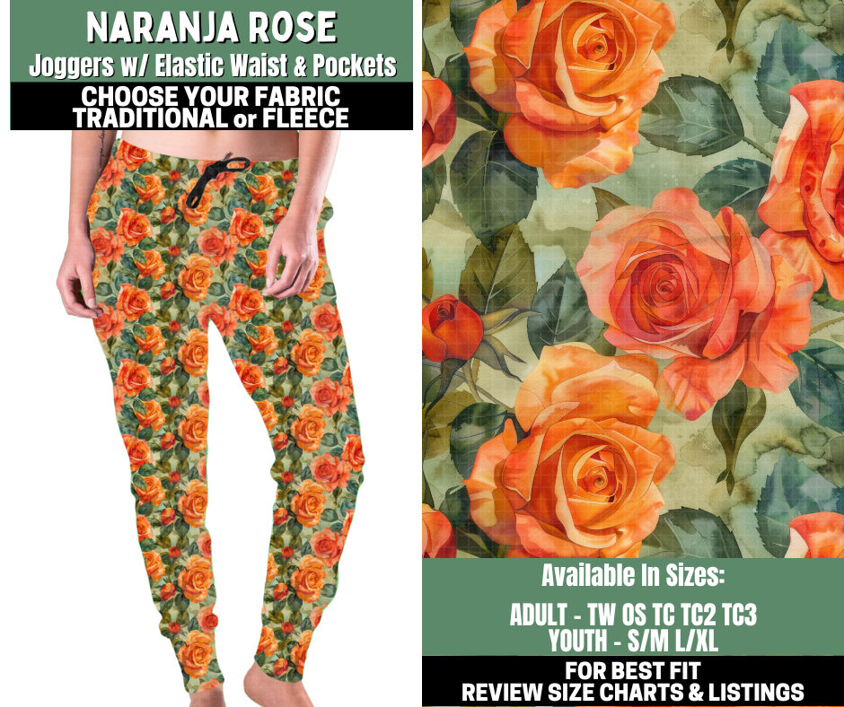 Preorder! Closes 12/4. ETA Feb. Naranja Rose Joggers Choose Fleece or Traditional