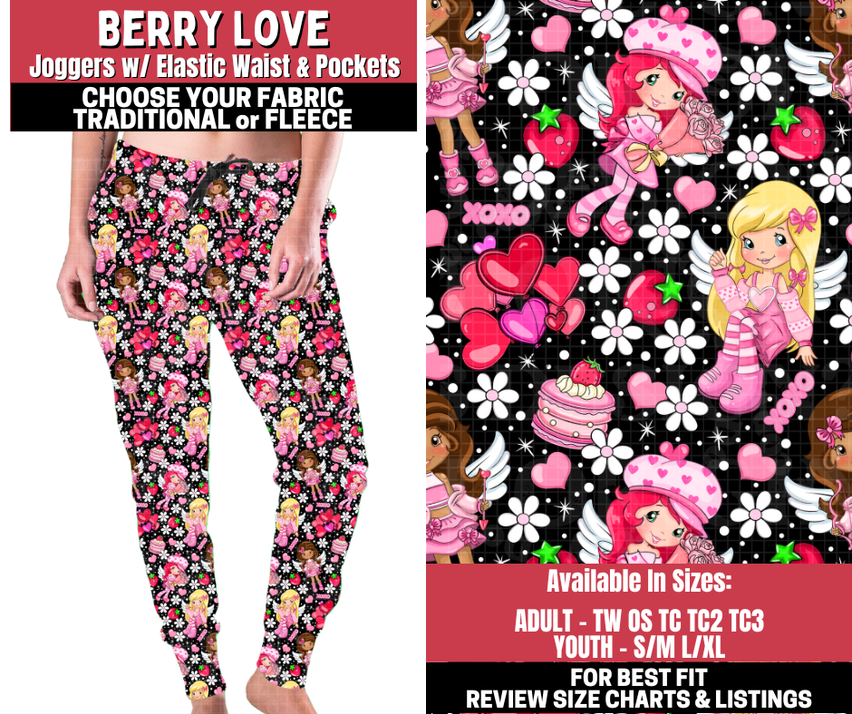 Preorder! Closes 11/13. ETA Jan. Berry Love Joggers Choose Fleece or Traditional