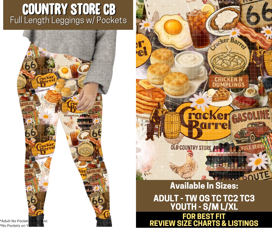 Preorder! Closes 9/4. ETA Dec. Country Store CB Full Length Leggings w/wo Pockets
