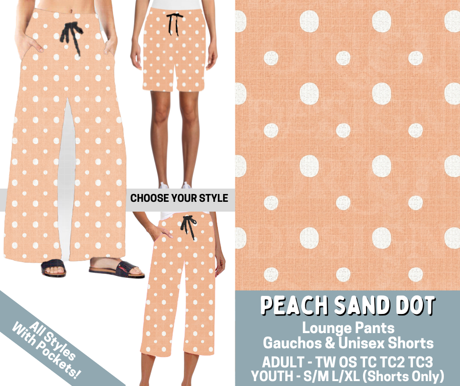 Preorder! Closes 3/4. ETA June. Peach Sand Dot Combo Lounge Lengths - Alonna's Legging Land