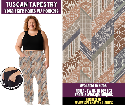Preorder! Closes 11/4. ETA Feb. Tuscan Tapestry Yoga Flare Pants