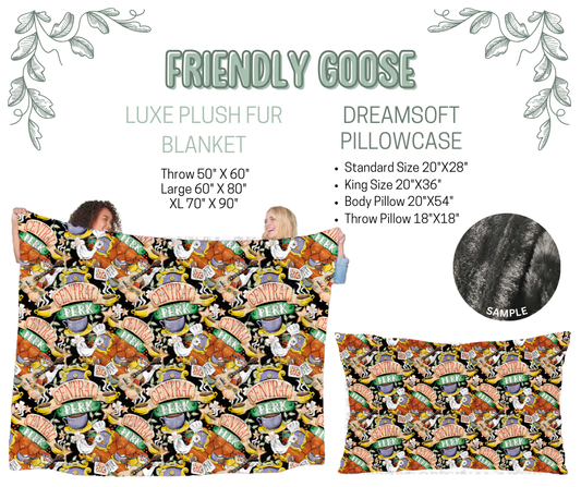 Preorder! Closes 10/9. ETA Dec. Friendly Goose Luxe Plush Fur Blanket and/or DreamSoft Pillowcase