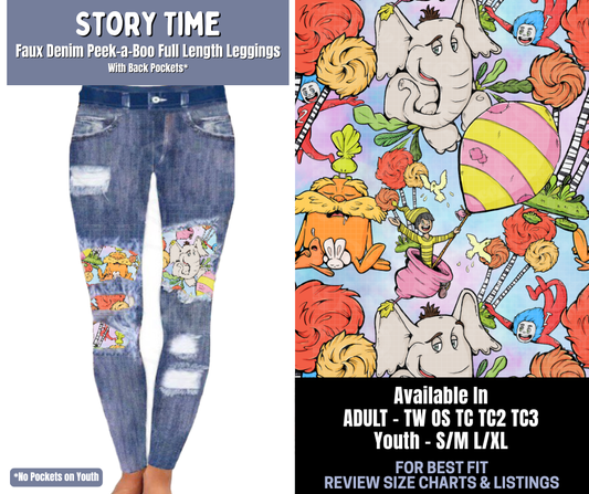Preorder! Closes 1/8. ETA March. Story Time Full Length Faux Denim Peekaboo