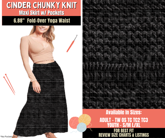 Preorder! Closes 10/1. ETA Dec. Cinder Chunky Knit Maxi Skirt