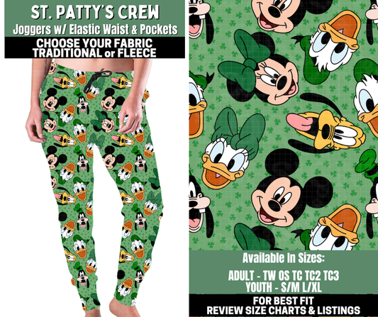 Preorder! Closes 12/4. ETA Feb. St. Patty's Crew Joggers Choose Fleece or Traditional
