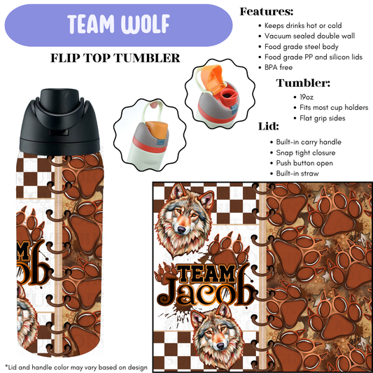 Preorder! Closes 12/11. ETA Feb. Team Wolf Flip Top Tumbler