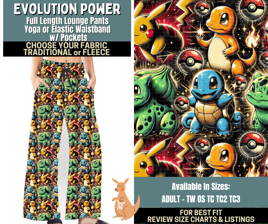 Preorder! Closes 10/2. ETA Dec. Evolution Power Lounge Pants Choose Fleece or Traditional