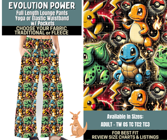 Preorder! Closes 10/2. ETA Dec. Evolution Power Lounge Pants Choose Fleece or Traditional