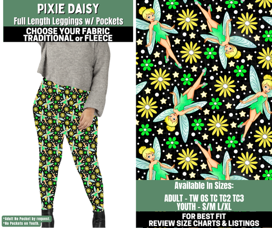 Preorder! Closes 12/4. ETA Feb. Pixie Daisy Leggings Choose Fleece or Traditional