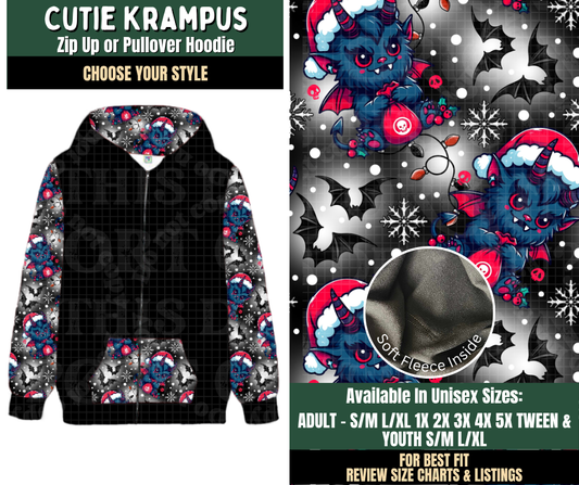 Preorder! Closes 8/12. ETA Nov. Cutie Krampus Zip-Up or Pullover Hoodie