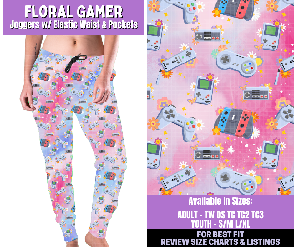 Preorder! Closes 1/5. ETA March. Floral Gamer Joggers