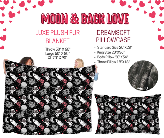 Preorder! Closes 11/17. ETA Jan. Moon & Back Love Luxe Plush Fur Blanket and/or DreamSoft Pillowcase