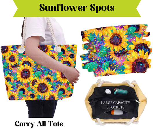 Preorder! Closes 3/16. ETA May. Sunflower Spots Carry All Tote