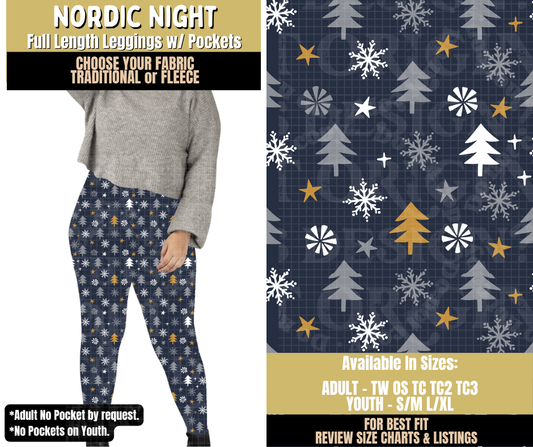 Preorder! Closes 9/9. ETA Dec. Nordic Night Leggings Choose Fleece or Traditional