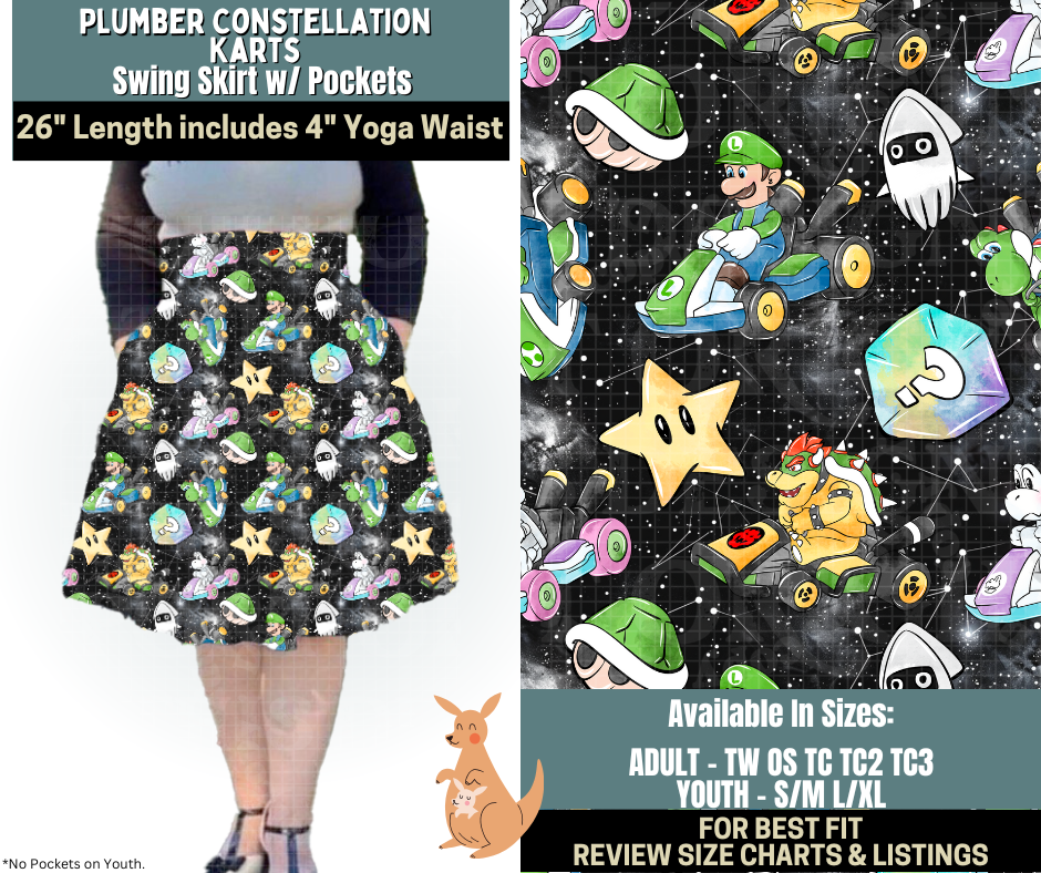 Preorder! Closes 10/2. ETA Dec. Plumber Constellations Karts Swing Skirt