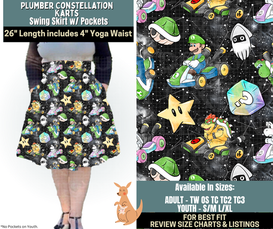 Preorder! Closes 10/2. ETA Dec. Plumber Constellations Karts Swing Skirt