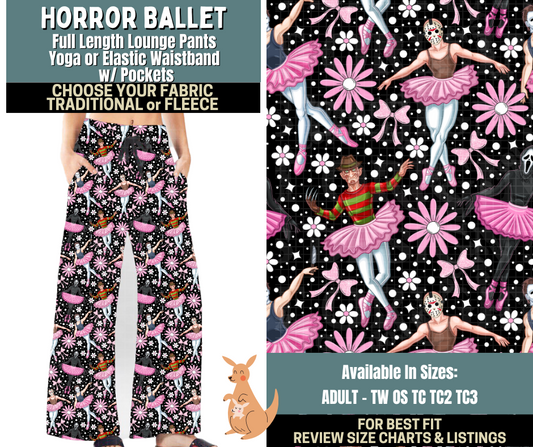 Preorder! Closes 10/2. ETA Dec. Horror Ballet Lounge Pants Choose Fleece or Traditional