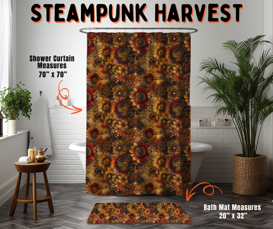 Preorder! Closes 6/10. ETA Sept. Steampunk Harvest Custom Shower Curtain and/or Bath Mat
