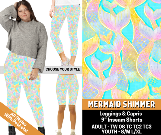 Preorder! Closes 6/1. ETA Sept. Mermaid Shimmer Combo Legging Lengths
