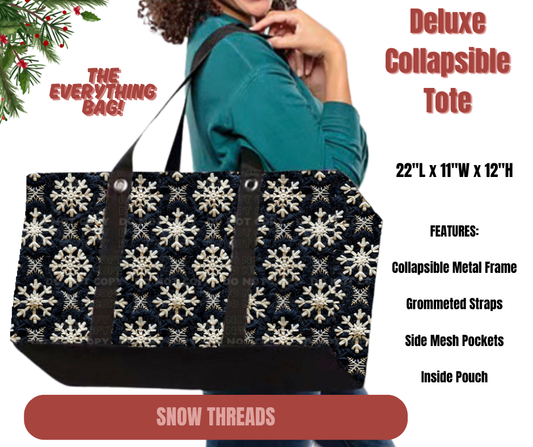 Preorder! Closes 9/1. ETA Dec. Snow Threads Collapsible Tote