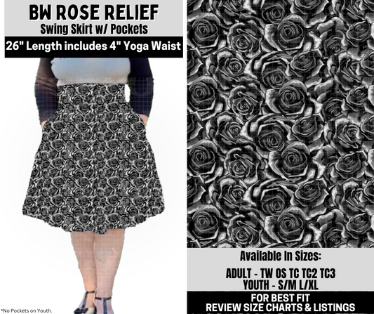 Preorder! Closes 10/6. ETA Dec. BW Rose Relief Swing Skirt