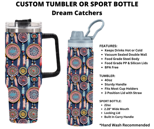 Dream Catchers Custom Tumbler or Sport Bottle - Alonna's Legging Land