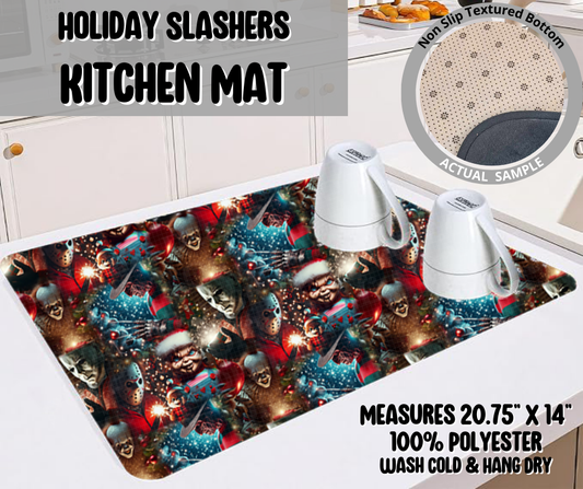 Preorder! Closes 9/10. ETA Dec. Holiday Slashers Kitchen Mat