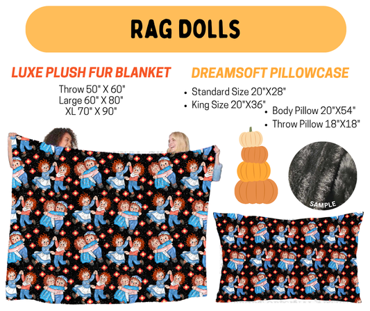 Preorder! Closes 7/8. ETA Oct. Rag Dolls Fur Blanket and/or DreamSoft Pillowcase