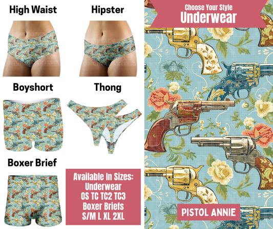 Preorder! Closes 9/29. ETA Dec. Pistol Anne Hipster, High Waist, Boyshort, & Thong Underwear & Boxer Briefs