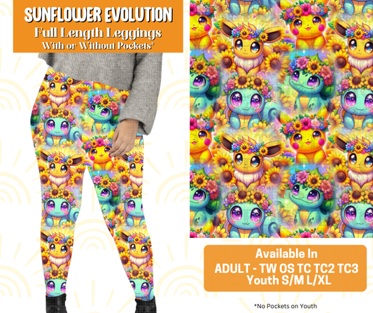Preorder! Closes 5/16. ETA July. Sunflower Evolution Full Length Leggings w/wo Pockets