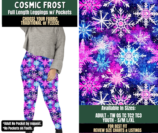 Preorder! Closes 8/12. ETA Nov. Cosmic Frost Leggings Choose Fleece or Traditional