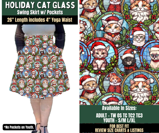 Preorder! Closes 8/12. ETA Nov. Holiday Cat Glass Swing Skirt