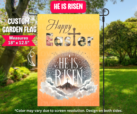 Preorder! Closes 12/25. ETA March. He Is Risen Garden Flag