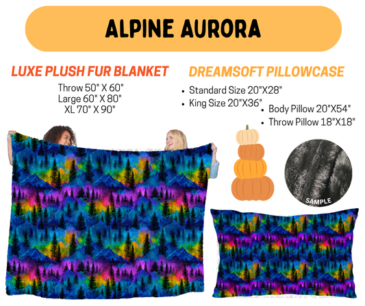Preorder! Closes 7/8. ETA Oct. Alpine Aurora Fur Blanket and/or DreamSoft Pillowcase