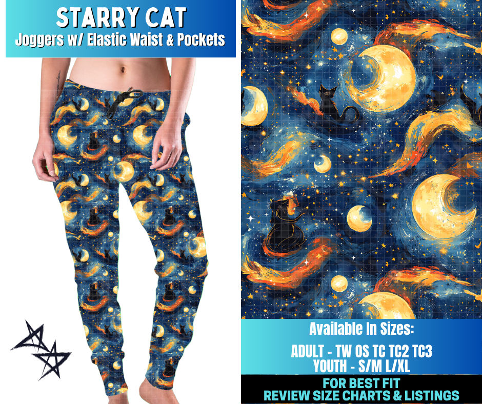 Preorder! Closes 12/17. ETA March. Starry Cat Joggers