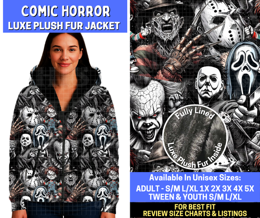 Preorder! Closes 10/20. ETA Jan. Comic Horror Luxe Fur Jacket