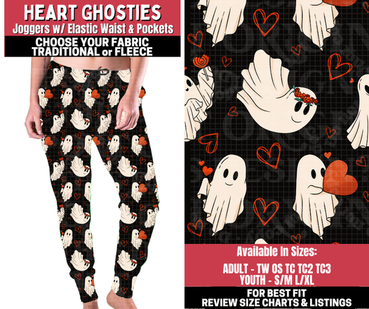 Preorder! Closes 11/13. ETA Jan. Heart Ghosties Joggers Choose Fleece or Traditional