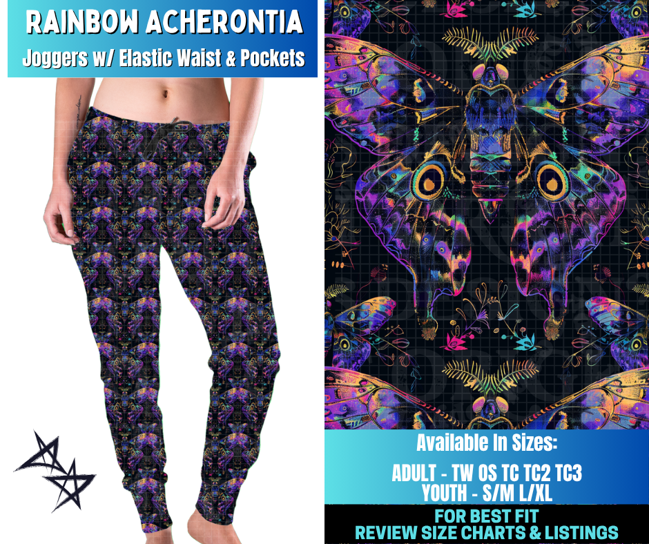 Preorder! Closes 12/17. ETA March. Rainbow Acherontia Joggers