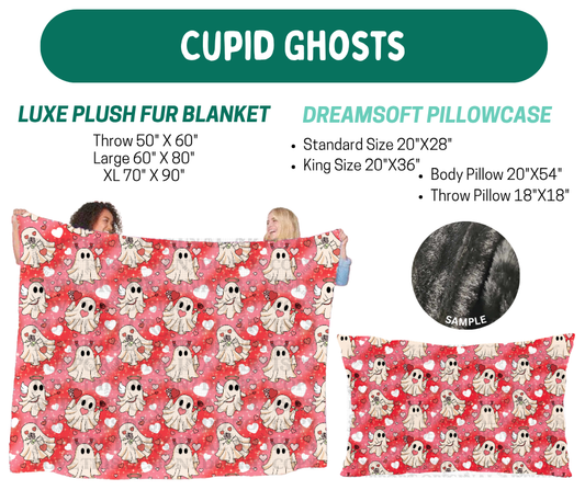 Preorder! Closes 10/12. ETA Jan. Cupid Ghosts Plush Fur Blanket and/or DreamSoft Pillowcase
