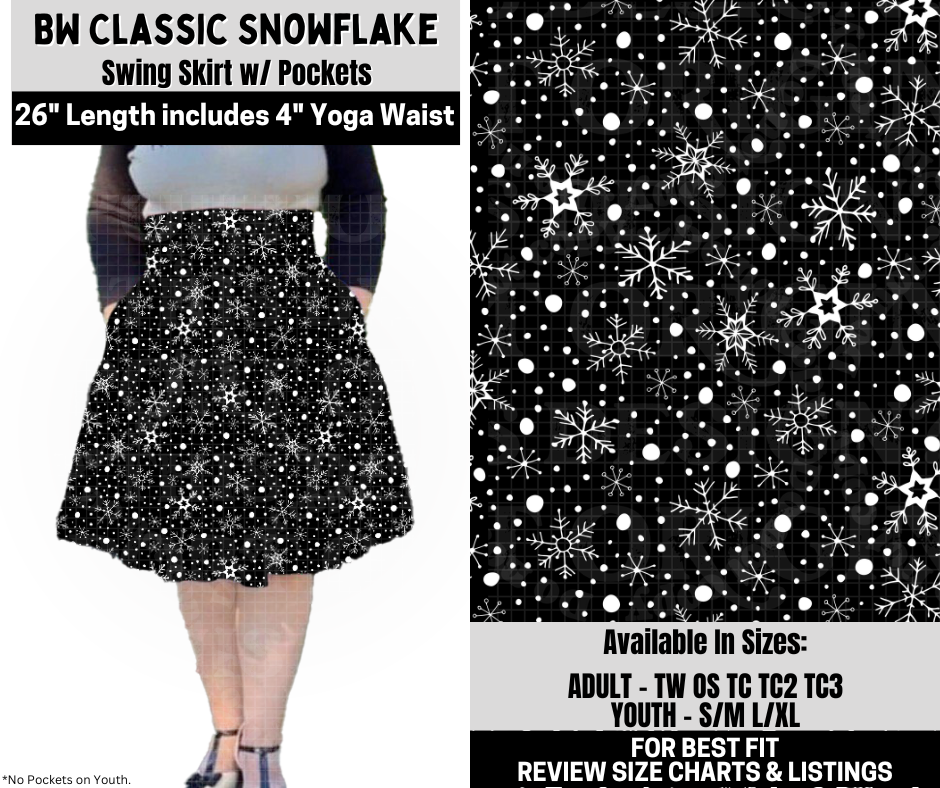 Preorder! Closes 10/6. ETA Dec. BW Classic Snowflake Swing Skirt