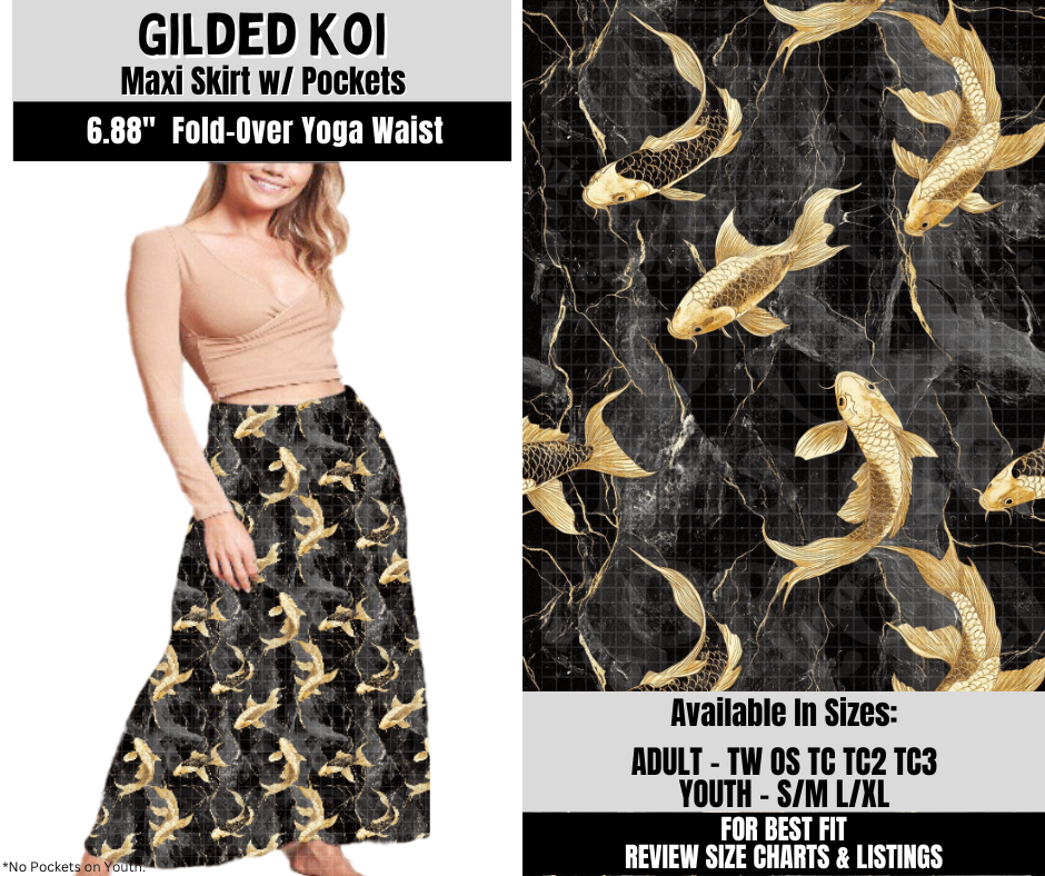 Preorder! Closes 10/6. ETA Dec. Gilded Koi Maxi Skirt