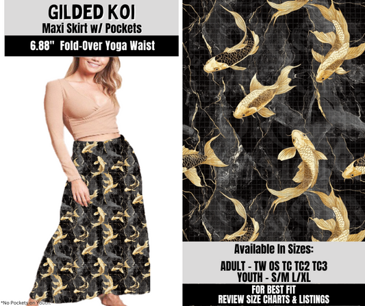 Preorder! Closes 10/6. ETA Dec. Gilded Koi Maxi Skirt