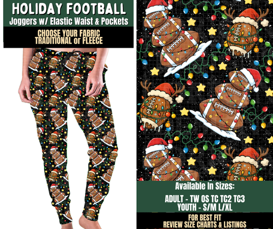 Preorder! Closes 8/12. ETA Nov. Holiday Football Joggers Choose Fleece or Traditional