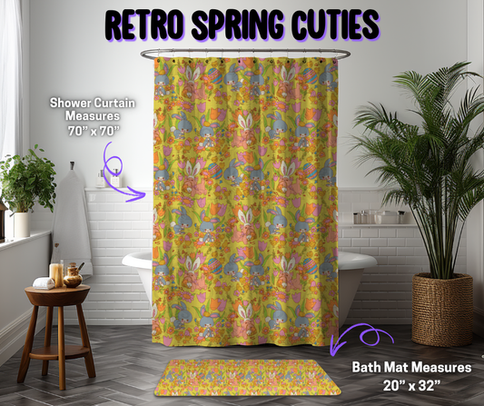 Preorder! Closes 12/8. ETA March. Retro Spring Cuties Custom Shower Curtain and/or Bath Mat